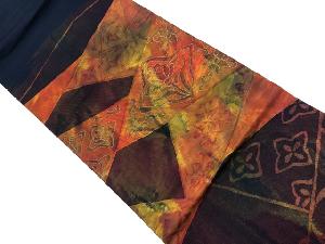 リサイクル　花唐草模様織出し名古屋帯